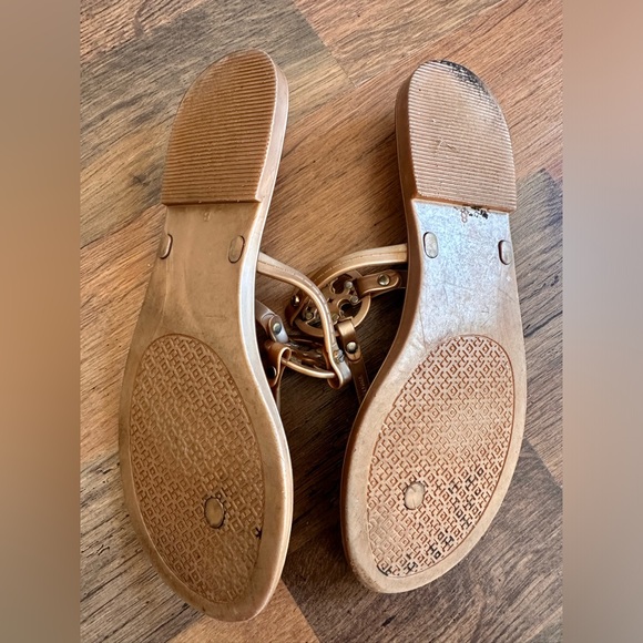 Authentic Tory Burch mini miller Gold Flip Flops - Picture 4 of 4